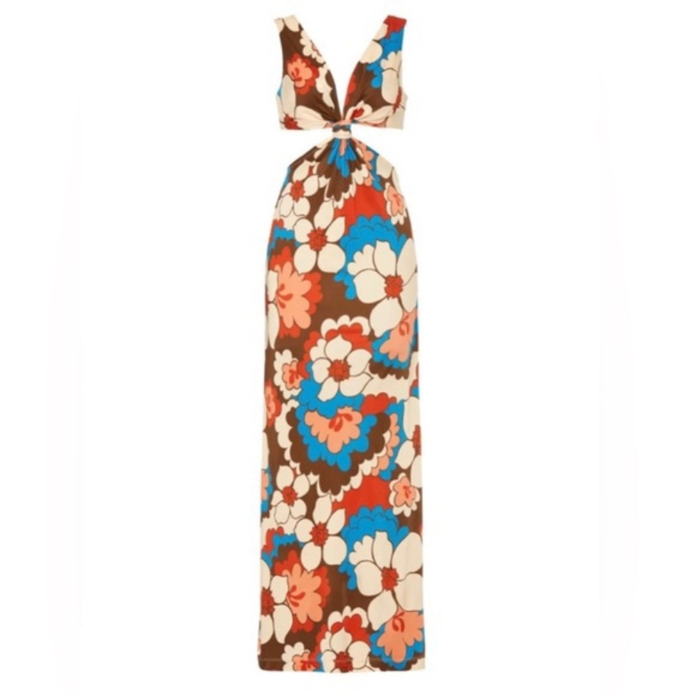 EUC Ronny Kobo retro 70’s inspired cut out dress.